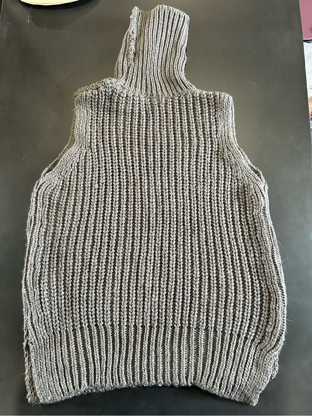 H&M Dark Gray Sleeveless Ribbed Turtleneck Dress